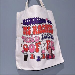 RUNNING ON MS. RACHEL AND ICED COFFEE TOTE BAG